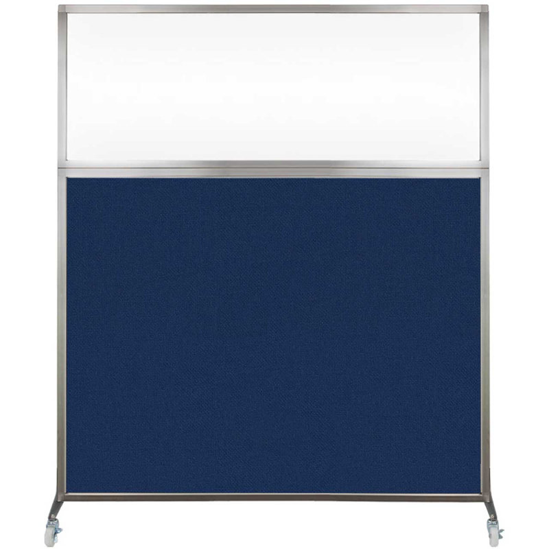 Cloison de bureau Hush - fenêtre transparente, 60", Bleu marine