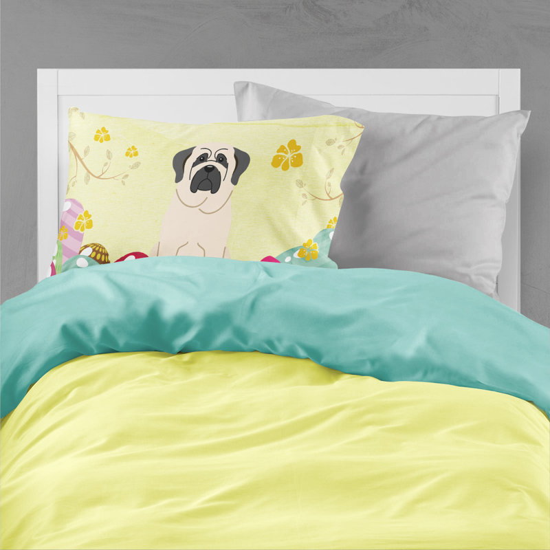 Taie d’oreiller œufs de pâques, Mastiff blanc