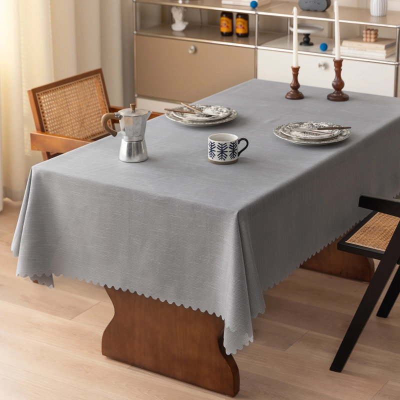Nappe tissée texturée ondulée unie 56 po, Ardoise, L 88 po x l 56 po