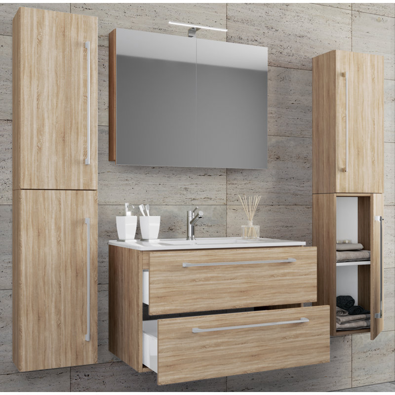 Natelson Bathroom Furniture Suite, Brown