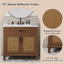 Rattan Bathroom Vanity with Ceramic Sink, Featuring Soft Close Doors and Drawers, Free - standing Design and Ample Storage for Modern Bathrooms-533073011