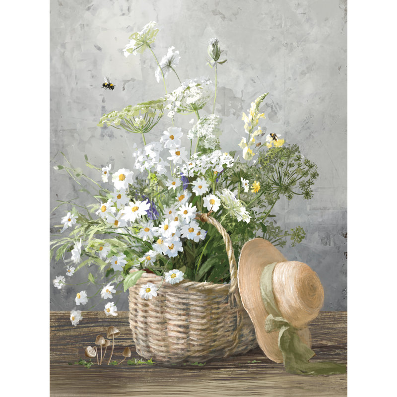 Lium "Cottage Gardening III" by Danhui Nai Mixed Media Painting Print , 24" H x 18" W  