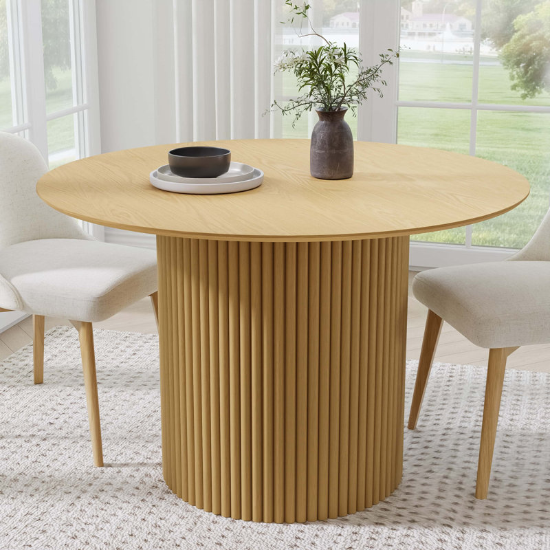 Table de salle à manger en bois massif, H 30 po x L 46 po x l 46 po, Chêne