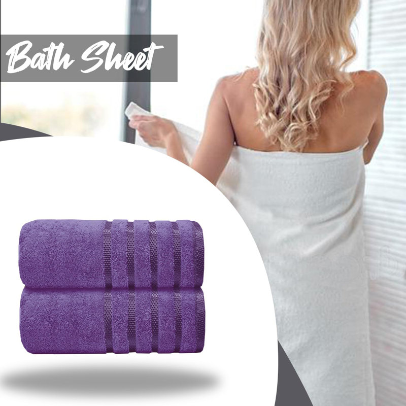 Mikeshia Premium Jumbo Bath Sheet Set, Purple