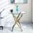 Babb Glass Cross Legs End Table-339584615