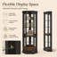 Vitrine de coin lumineuse, vitrine élégante en verre avec éclairage intégré pour le salon, bar, collections antiques et vin, noir-77123931
