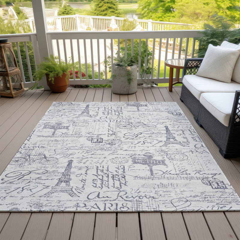 Machine Washable Indoor/Outdoor Husby ACN2209 Novelty Rug, Rectangle 10' x 14'