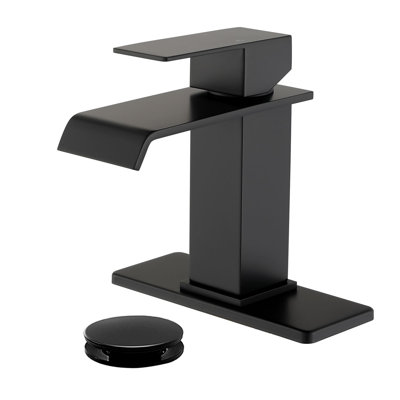 Robinet de salle de bain à un trou avec bonde escamotable et robinets de lavabo en cascade