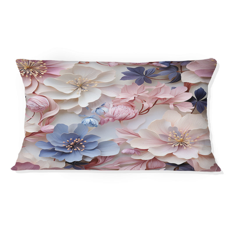 Motif floral fleurs romantiques - coussin imprimé floral