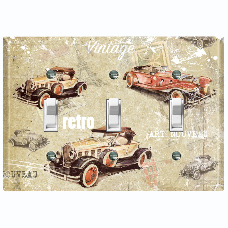 Plaque murale d'interrupteur à bascule Vintage Auto Mobile Classic