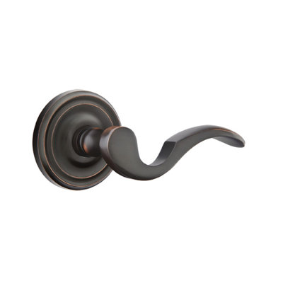 Wave/Drop Privacy (Bed & Bath) Door Lever with Round Rosette