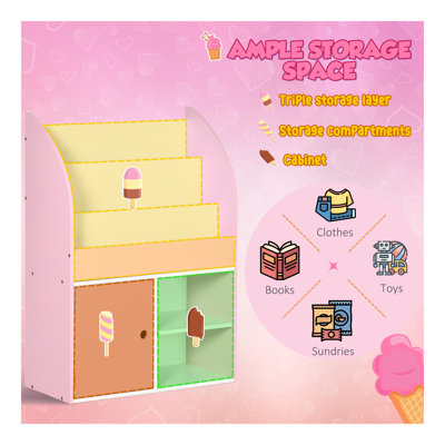 Bibliothèque, organisateur de rangement pour jouets multi-usages pour la lecture préscolaire et scolaire, bibliothèque avec armoire, bibliothèque rens, mobilier de salle de jeux