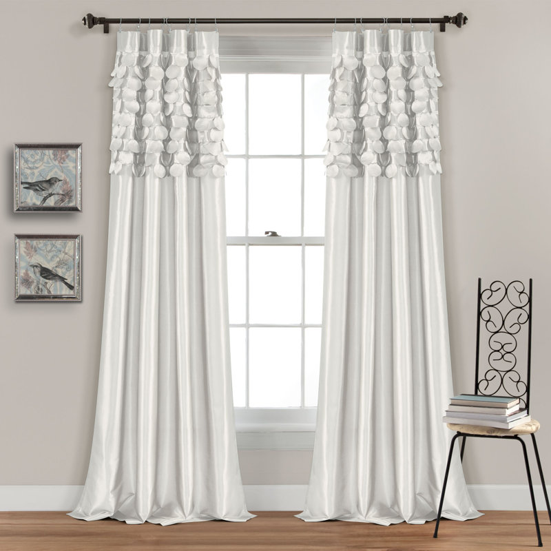Panneaux de rideaux semi-transparents avec passe-tringle Gagliano, Blanc, l 54 po x L 95 po