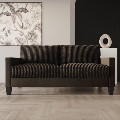 Shadybrook Corduroy 73.88'' Velvet Square Arms Sofa
