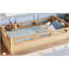 Lit plateforme simple avec garde-corps pleine longueur, base de lit simple à profil bas, pas de sommier tapissier, naturel-129631624-129631625