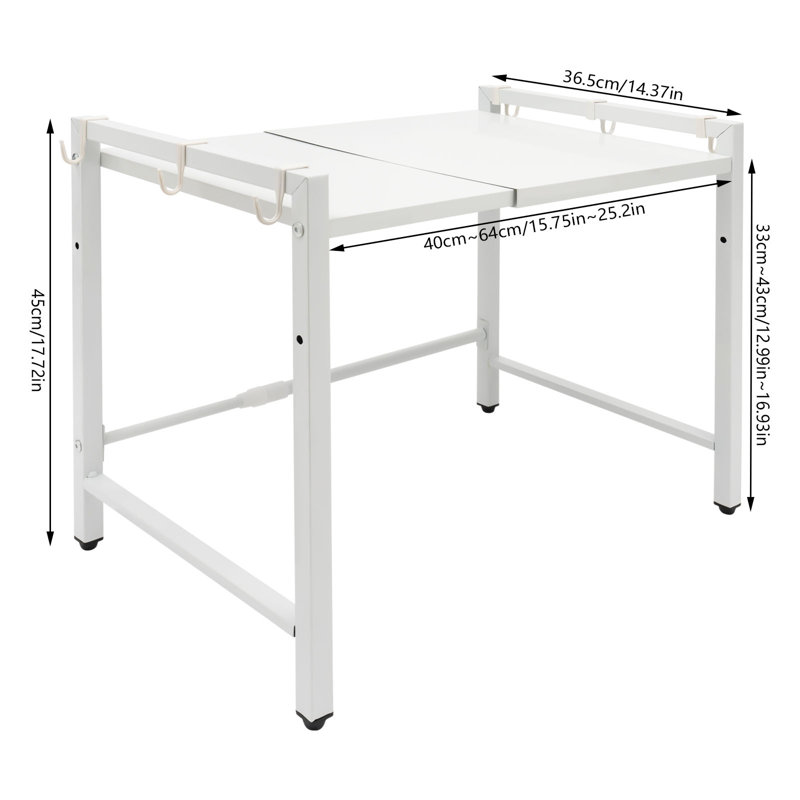 Makay  Extendable Microwave Oven Rack Shelving Unit, White
