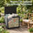 35 Gallon Black Decorative Print Resin Deck Box with Decorative Printed Panels