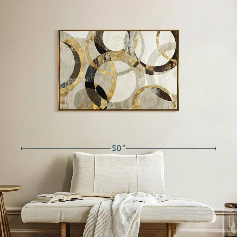 Overlaps, Floating Frame Gold, 37" X 25"