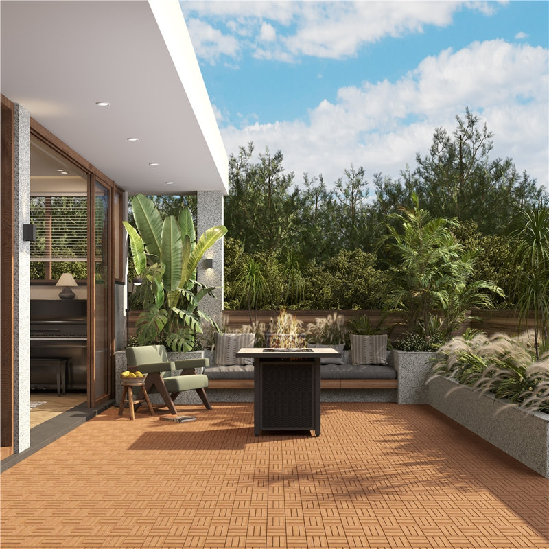 30cm L x 30cm W Interlocking Wood Deck Tile