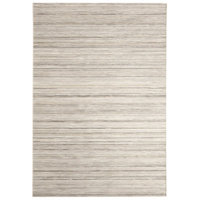 Tapis de couloir rayé ivoire/gris Relativity TID04 (2'8 po x 9')