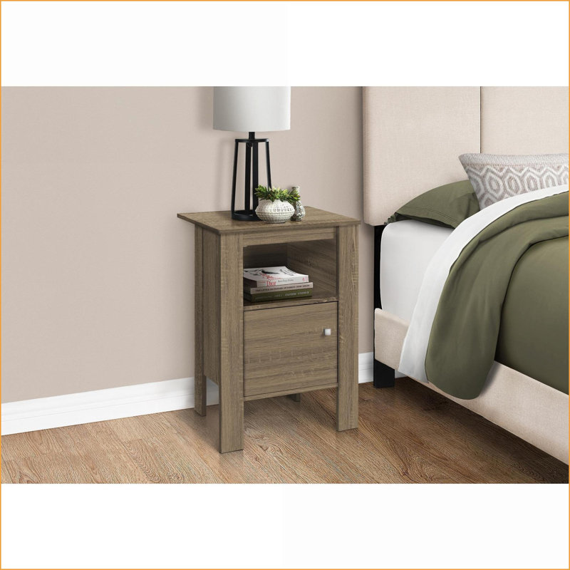 Table basse transitionnelle en stratifié brun pour le salon - Finition taupe foncé chaud avec beaucoup de rangement, Brun
