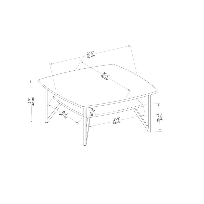 Flensburg Coffee Table with Storage, Light Walnut