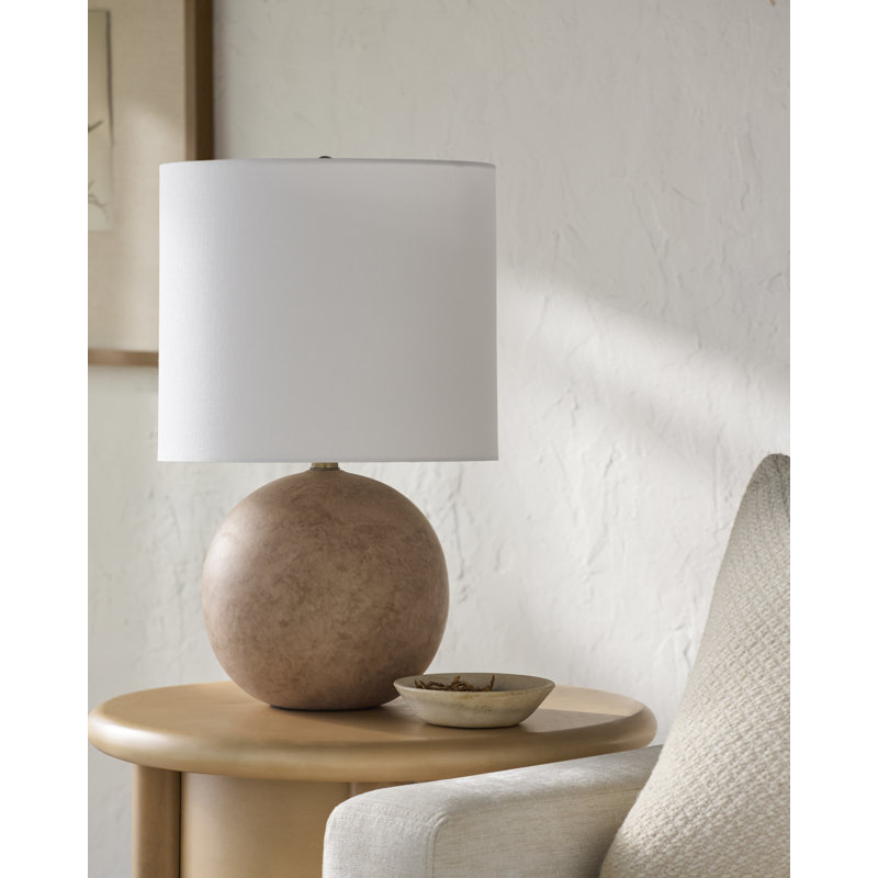 Coulson Table Lamp, White, Distressed Brown