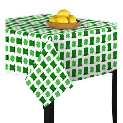 Coreson St. Patrick's Day Top Hats Shamrocks Tablecloth
