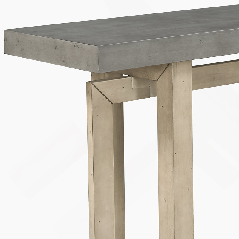 Contemporary Console Table With Wood Top, Extra Long Entryway Table For Entryway, Hallway, Living Room, Foyer, Corridor, Gray