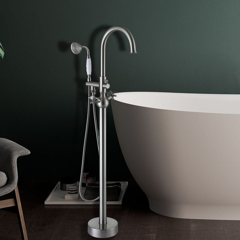 Floor Tub Spout, Brushed Nickel