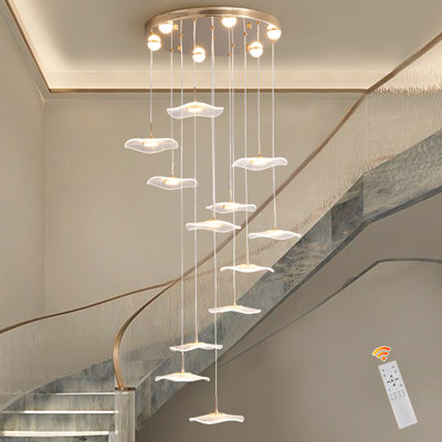12 - Light Modern Dimmable LED Large Staircase Cluster Pendant Light Chandelier