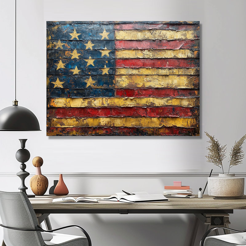 Drapeau de la Constitution des États-Unis - Patriotiste américain, impression sur métal, H 12 po x l 20 po