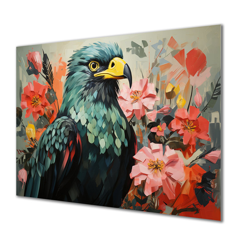 Green Green Vibrant Floral Portrait, H 16 po x l 32 po x P 1 po