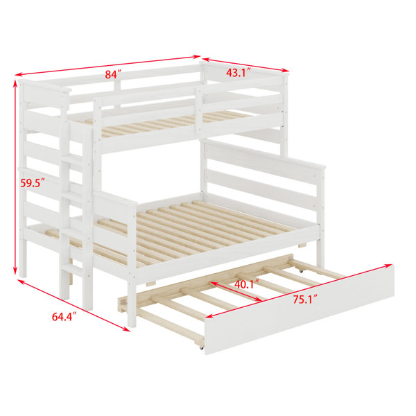Harriet Bee Wood Bunk Bed With Trundle - Wayfair Canada