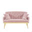 Velvet Small Sofa With Gold Metal Legs