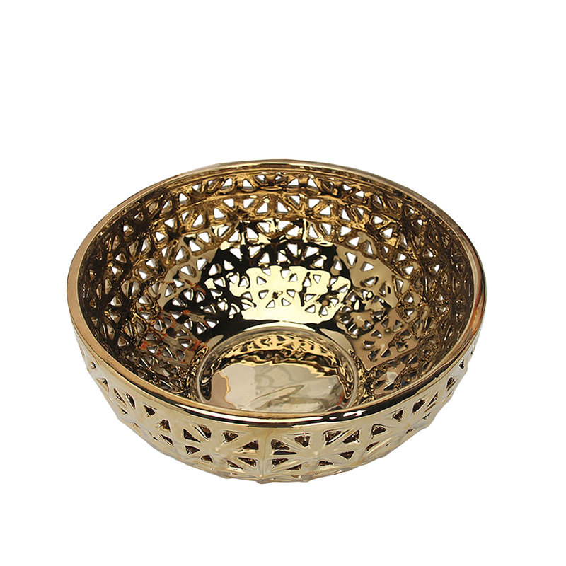 Marquel Handmade Ceramic Decorative Bowl 1, Gold