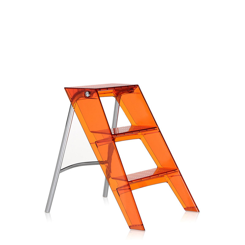Upper 3 - Step Folding Step Stool, Orange Red