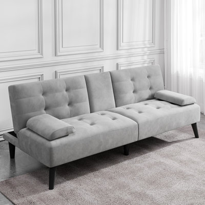 Aldiana 64.2" Convertible Futon Upholstered Sofa Bed