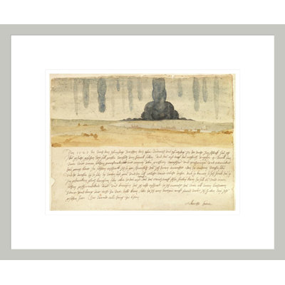 Paysage de rêve avec texte par Albrecht Dürer - Impression Giclée sur cadre