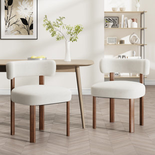 Upholstered Solid Wood Dining Chair Side Chair (Set of 2)
