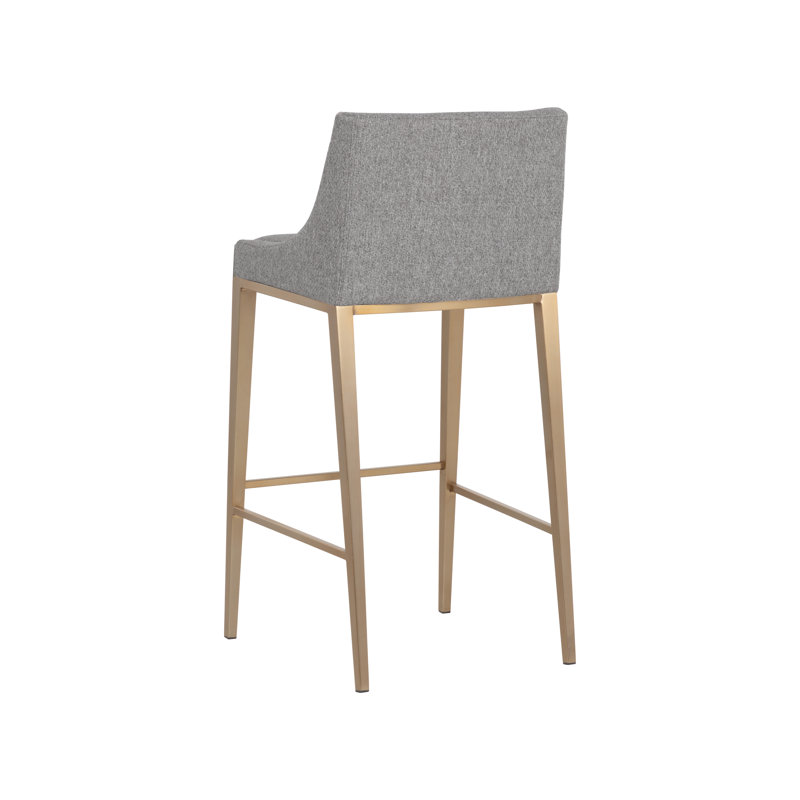 Dionne Upholstered Stool with Metal Frame, Gray