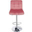 Tabouret de bar carré réglable en velours-1229048311