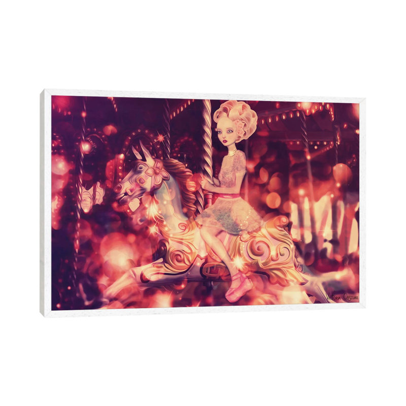 Carousel 1 Piece Wall Art on Canvas, 66.04 cm H x 45.72 cm W, White Framed