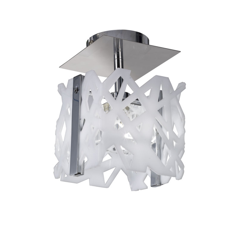Waloo Glass Semi Flush Mount, White
