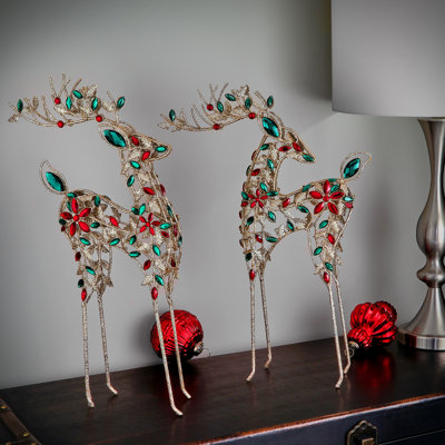19.5"  Wire Jewel Deers 