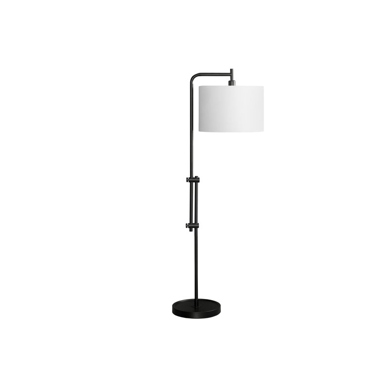 Lighting, 63 po, lampe sur pied, métal, ivoire / abat-jour crème, contemporain, Noir, noir, noir, noir