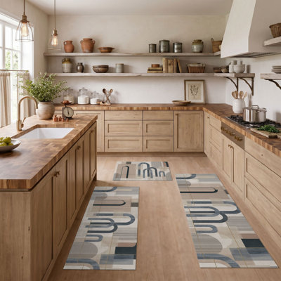 Tapis de cuisine géométriques antidérapants lavables