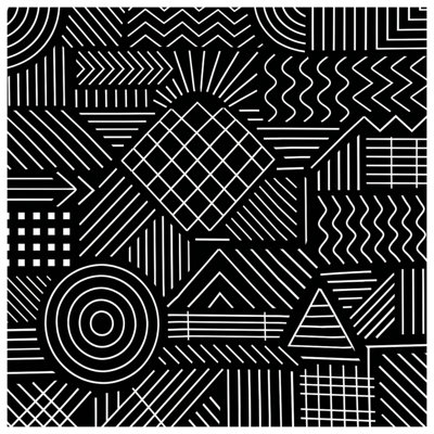 Black White Geometric Lines Comforter