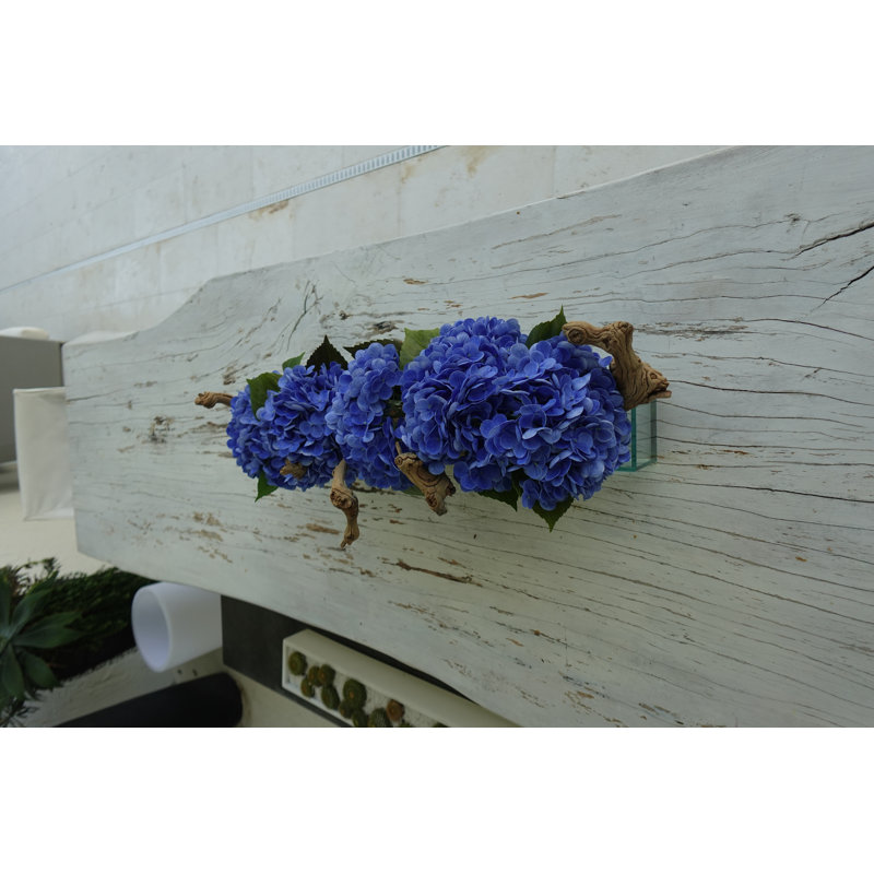 Hydrangeas and Driftwood in Vase