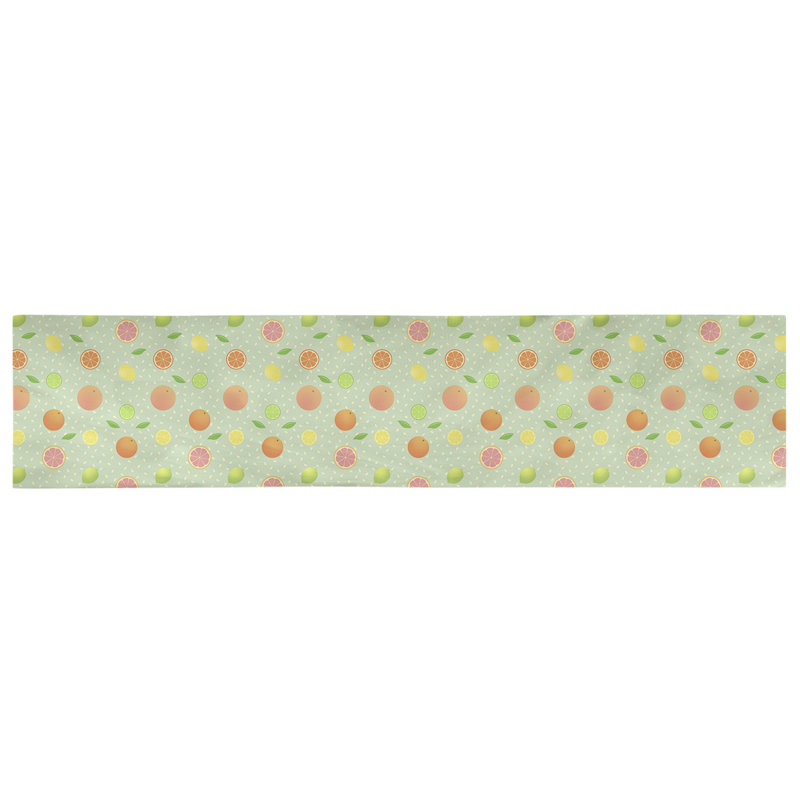 Chemin de table géométrique avicia, 91,5 po x 17,5 po, Polyester, Vert menthe